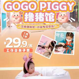 低至1折！￥29.9起/1大1小，含撸猪体验+小猪专属食物！火爆日本的网红撸猪馆【GoGo Piggy撸猪馆】，解锁撸猪各种玩法，get明星同款快乐！地铁直达~